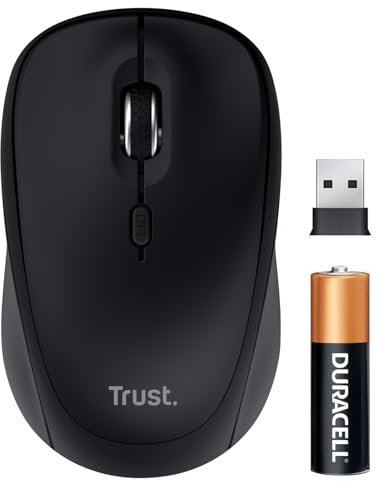 Trust Yuki Silent Wireless Mouse Bluetooth + 2.4GHz, Battery Included, for Left and Right Hand Users, 75% Recycled Materials, Quiet Compact Multidevice Bluetooth Mouse for Laptop PC iOS Mac Android