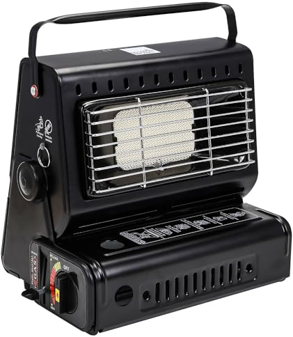 Taylor & Brown 2in1 Portable Gas Heater & Stove - For Outdoor Camping, Hiking, Fishing, Caravan & Skiing Trips - Emergency, Safety Grill, Auto Ignition, Carry Handle & Temp Control