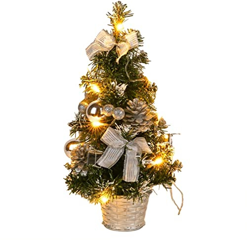 Glücksvogel Mini Weihnachtsbaum Kleiner Weihnachtsbaum Tisch Weihnachtsbaum Klein Künstlich Geschmückt für Weihnachten Deko Mini Tischplatte Tannenbaum Weihnachtsfeier Dekoration Miniatur (One Size)