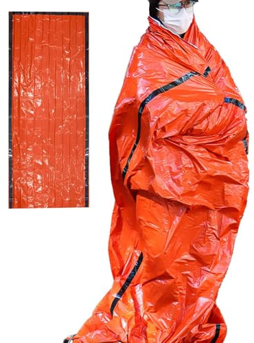 Notfall-Biwaksack - Überlebensschlafsack | Wasserdichter reflektierender Schlafsack zum Wandern für die kalte Jahreszeit | Faltbarer Außenschlafsack Verdickt