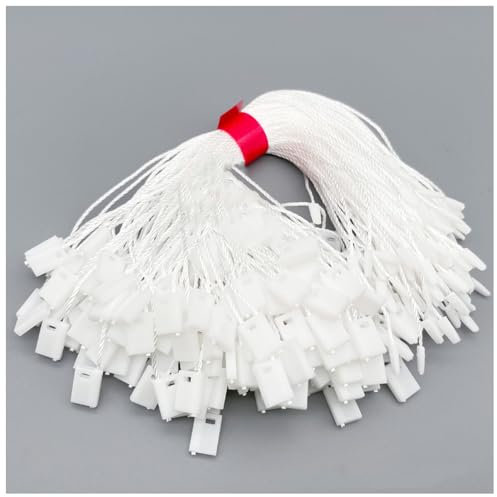 990 STK Hängeetiketten Nylonschnur mit Schnappverschluss Sicherheitsfäden zum Anbringen Loop Pins Sicherheit Etiketten Befestigung Kleidung Tag Seil Tags String für Preisschild Schmuck 17cm