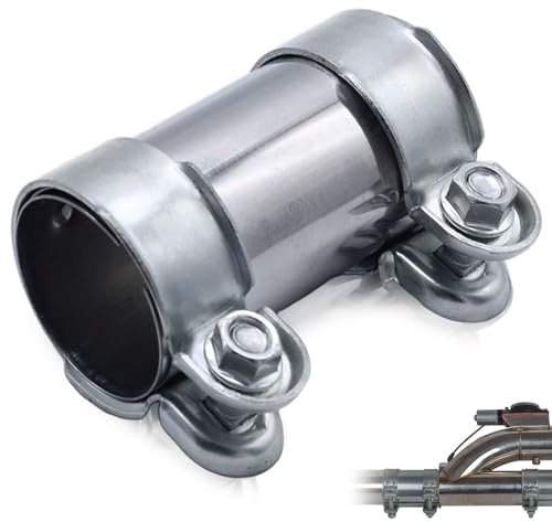 UESDU Auspuffschelle, Ø 55mm x 125 mm Rohrverbinder Edelstahl Doppelschelle Universal Verbinder Rohrverbinder Auspuff für Auspuffrohr mit 55 mm Durchmesser
