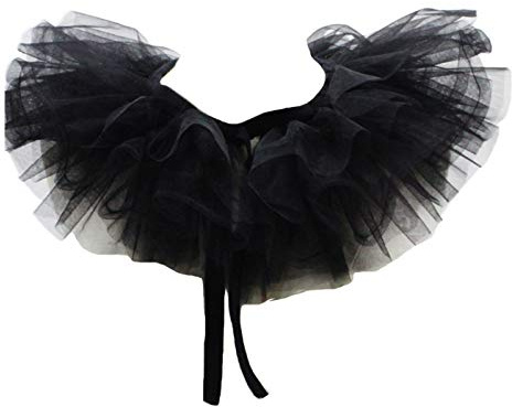 JDIEOQA Women Victorian Ruffled Fake Collar, Vintage Layered Tulle Detachable Neck Ruff Decorative, Cosplay Costume Accessory