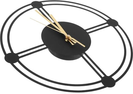 BAZEITFLOW Orologio da Parete Orologio Decorativo Orologi da Parete per Cucina Orologi da Giardino all'aperto Arredamento Appeso a casa Orologio sospeso Ferro battuto in Metallo Nero