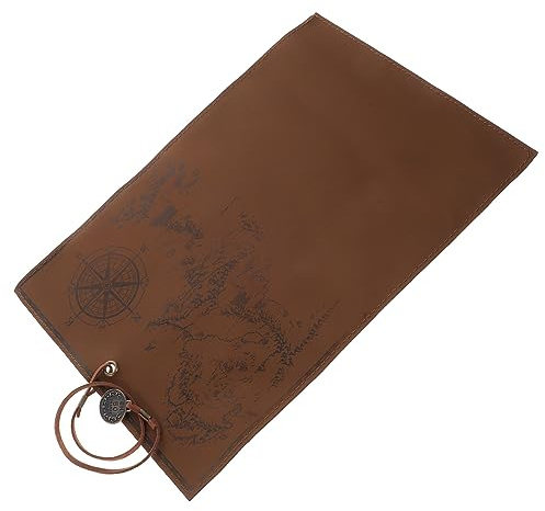 FUNNETOYU Retro Federmäppchen Rolle up Aus Canvas Und Kunstleder Große Stifttasche Mit Schatzkarten Muster Kompakt Verschließbar Für Schule Büro Reisen