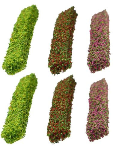 WOONEKY de Arbustos Miniatura Modelo Detallado y Realista 6 Piezas de Plástico para Diorama de Jardín para Bricolaje y Paisajismo Arquitectónico