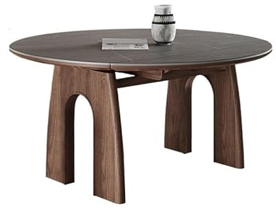 Büro-Besprechungstisch Klappbarer Esstisch aus massivem Holz, Rock Plate, einziehbarer quadratischer und runder Tisch, Kleiner Esstisch(1.2m)