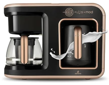 KARACA Hatır Plus Mod 5 in 1 Essential Tea, Coffee Maker and Milk Steamer, 1400W, Rosie Brown