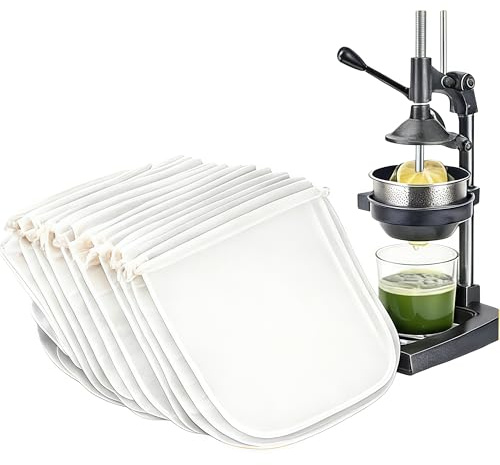 Juicer Bags for Cast Iron Juicer, 10 x 14 in, 200 Mesh, 10 Pack | Reusable Fine Nylon Mesh, For Juice Pressing, Nut Milk, Cold-Press Fruit, Cider, Citrus And Kitchen Straining