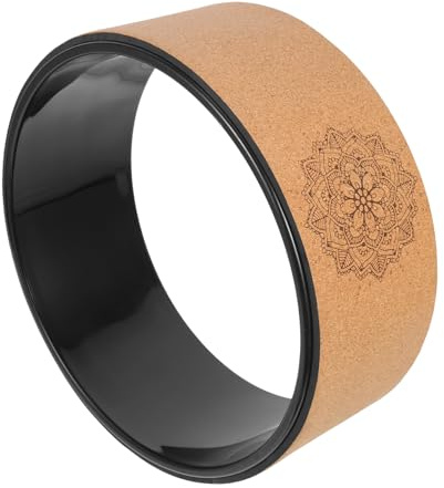 ULDIGI Rueda de Yoga de Corcho Natural para Pilates y Fitness, Accesorio Antideslizante para Aliviar Dolor de Espalda y Aumentar Rango de Movimiento, Entrenamiento