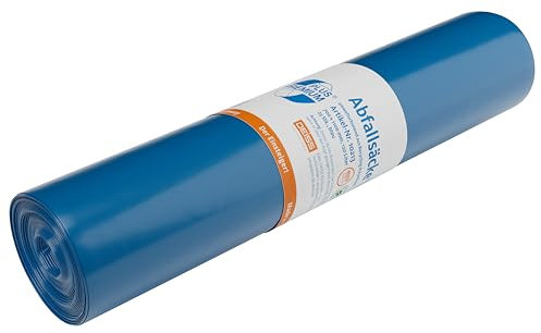 DEISS PREMIUM PLUS aus Recycling-LDPE 120 l, blau, 25 Stück/Rolle