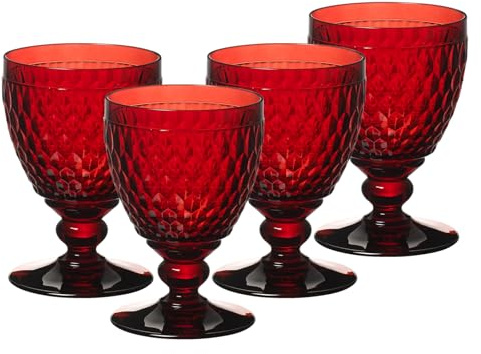 Villeroy & Boch Boston Coloured 4er Set Wassergläser, Kelche rot 350ml