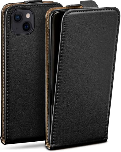 moex Schutzhülle für Apple iPhone 13 Mini mit vertikaler Klappe, magnetisch, 360 Grad, Schwarz