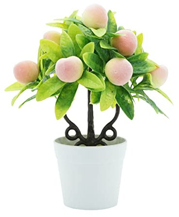 Dysetcs Künstliche Obstbaum, künstliche Obst, Orangenbaum, Bonsai, dekorative Kunstpflanze mit Töpfen, Schreibtisch-Dekoration für Zuhause, Hochzeit, Party, Büro, Schreibtisch-Dekoration, 2 Stück