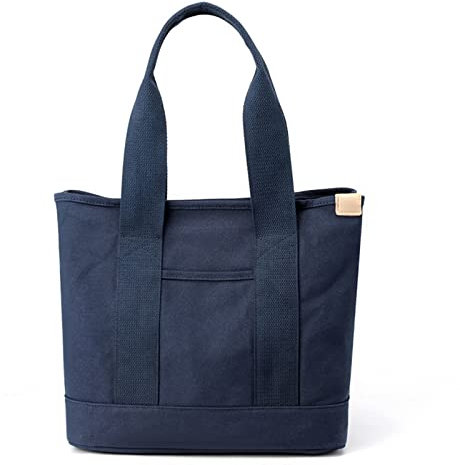 CORIOS Damen Henkeltaschen Canvas Tragetasche Große Kapazität Handtasche Multifunktionale Schultertasche Casual Tote Beutel Henkeltasche für Arbeit Schule Reise Shopper Dunkelblau