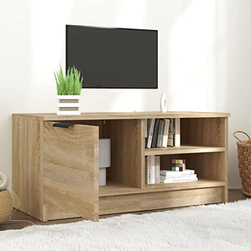 Tidyard Mobile TV Mobile TV Soggiorno Tavolo Televisione Mobile Sala da pranzo Televisore Basso in Stile Moderno Legno compensato Quercia Sonoma 80x35x36,5 cm