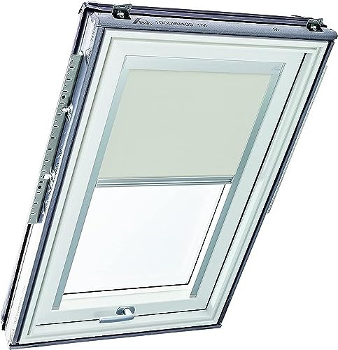 Roto Exclusiv ZRE - Estor para claraboya Roto - Riel de guía Plateado - Estor de luz Diurna Designo R6/R8, i8 y Classic 64/84 - Tamaño 054/078 | 05/07 - Color de la Tela Gris Claro