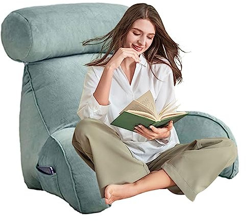 AMZZHAO Lesekissen Stützkissen Bücherkissen Bettruhekissen Rückenkissen Keilkissen Nackenkissen Dekokissen Fernsehkissen mit Armlehnen und Nackenstütze für optimalen Sitzkomfort