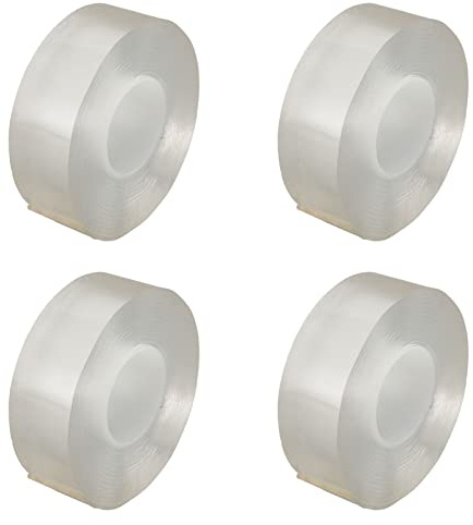 Nastro Biadesivo per Montaggio 4 Volumi Poster Forte Trasparente per Colla Nano 4 Rotoli Che Soffiano Bolle Nastro per Montaggio Resistente all'acqua a Tenuta Stagna su Due Lati