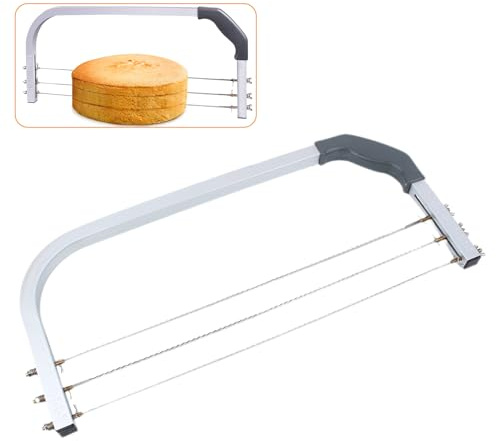 Adjustable Cake Leveler, Stainless Steel Baking Tools 3 Blades Cake Slicer Cutter, Professional Layer Slicer Cutter, Slicer Leveler Baking Tools for Wedding Birthday Layer Cakes