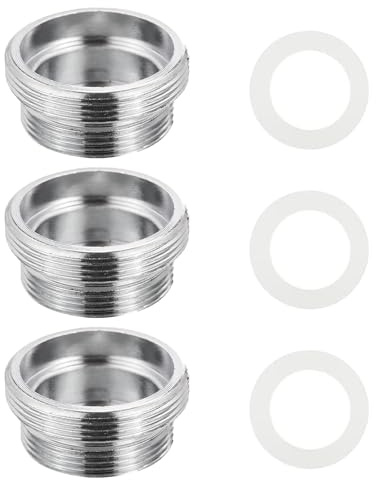 Wasserhahn Adapter 3 Stück Adapter Wasserhahn M22 Bis M18 Wird mit 3 Dichtungsstücken Geliefert Geeignet für Küchenarmaturen Wassersparender Wasserfilterschlauch Silikondichtung