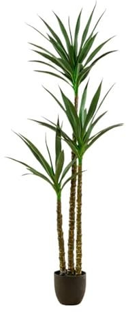 Dekorativa Konstgjorda Växter Artificiellt Träd Dracaena Faux Plant Indoor Outdoor Decor, Yucca Tree För Hemmakontoret Konstgjort Träd Stor(Size:160cm)