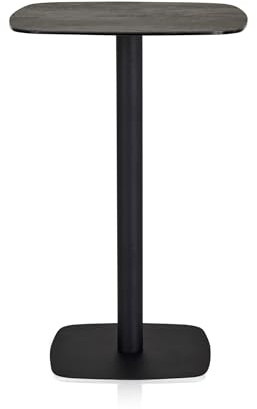 UNO Bartisch 70 x 70 x 105 cm Keramik Tischplatte schwarz, für Zuhause | Küchentisch, Küchentresen, quadratischer Stehtisch, Säulengestell Eisen, UV Beständig, Fleckenresistent, pflegeleicht
