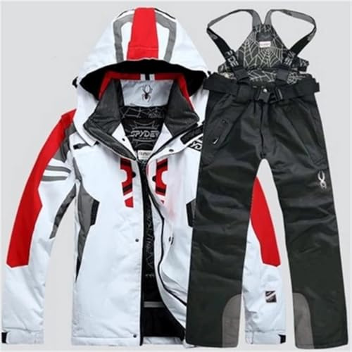 GXQFF Herren-Skianzug, Skijacke Und Hose, Skisport Dick 2-teiliger Schneeanzug, Lässig Im Freien Wind- Für Outdoor-Schnee-Skijacke Und Hosen-Set-A||XXL