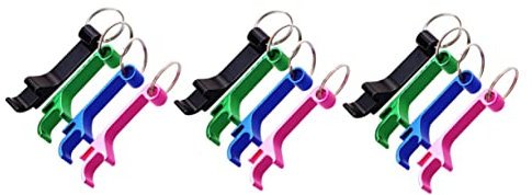 Garneck 14pcs Aluminum Alloy Bottle Opener Keychain Multipurpose Key Holder Decorative Keychain Alloy