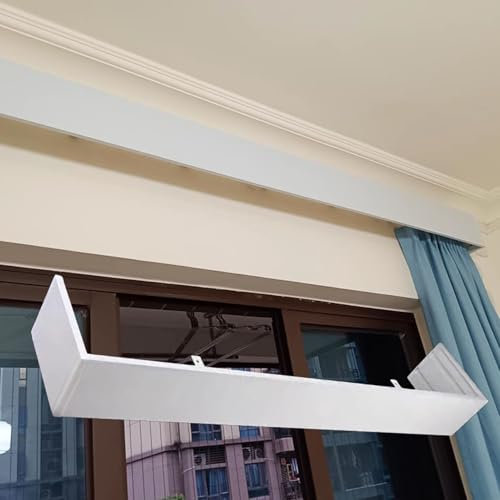Nur Deckenmontage, Vorhang-Volant, vertikaler Jalousien-Volant, Gesimsbrett, Aluminium-Querbehang ohne Schienen, für Schlafzimmer, Wohnzimmer (1,2 m)
