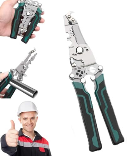 18 in 1 Foldable Wire Stripper,Quick Strip Wire Stripper,Professional Wire Strippers Crimper Tool,Multifunctional Crimper Cable Cutter Pliers Wire Stripper Tool (1 Pcs)