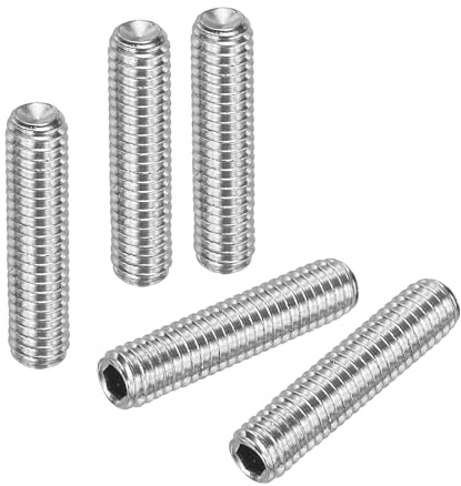 PATIKIL 50 Stück Madenschraube M4 x 16mm, 304 Edelstahl Madenschrauben Set für Türklinken Halterung Möbel Lampen Wasserhahn Reparaturen, Silber Innensechskant Gewindestifte Schrauben Set
