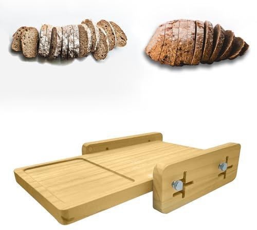 Affettapane in Legna Regolabile, Guida per Taglio Pane con Supporto Coltello, Perfetto per Cucina, Colazione e Panificazione fatta in Casa