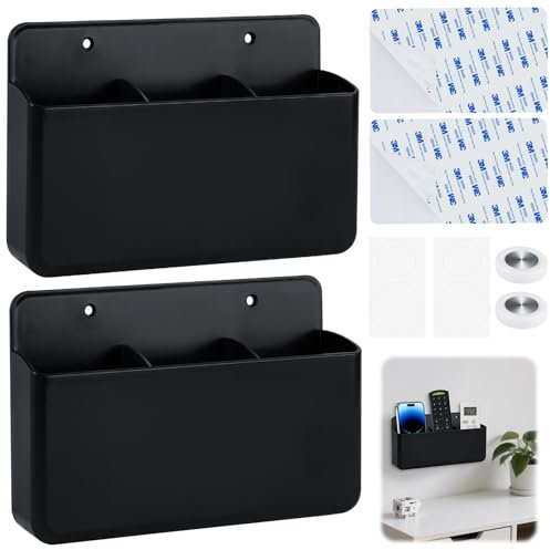 MINISOISO Soporte Mando Pared,2 Pieza Organizador Mando a Distancia Pared,Adhesivo Soporte Mandos Television,Organizador Mandos TV,Soporte Mando Aire Acondicionado para Sala de Estar, Oficina y Cocina