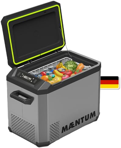 MAENTUM by Plug IN Festivals - Elektrische Kühlbox - Kompressor Kühlbox 12V 230V, USB & App-Steuerung - leise <45 dB - bis -20 Grad - Icecube X Gefrierbox für Auto, Camping & Festivals