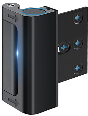 Home Security Door Reinforcement Lock Safety Latch Extra Front Doors Security Devices, Anti Door Kick in Safety Protector for Door Inside, Child Proof Aluminum Locks Black 1Pack