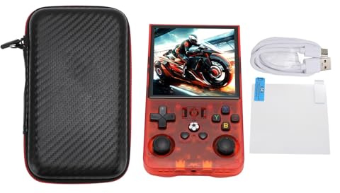 Consola de Juego de Mano Retro, Consola de Juegos portátil R36Max 4 IPS 18000+ Juegos precargados Emulador de código Abierto Admite 60+ Sistemas Portátiles de Doble batería para (64GB)