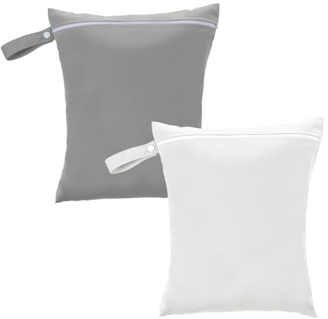 2 Stück 40 x 30 cm Waschbar Wasserdicht Wäschesack mit Griffen und Reißverschluss für Schmutzwäsche, Nassbeutel, Klein Nassbeutel Schwimmen für Camping, Ideal für Reisen, Fitnessstudio und Schwimmen