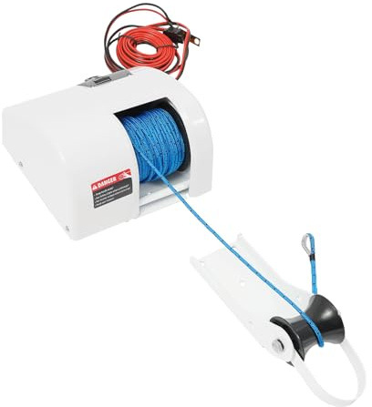 WAPHOERTE Verricello elettrico da 12 V per barche di acqua salata con telecomando, grado di protezione IP65 per attrezzatura navale senza fili