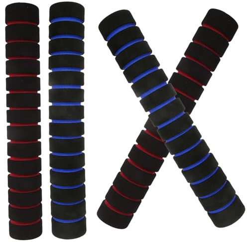 ULTECHNOVO 4 Piezas Cubiertas de Manillar de Esponja Antideslizantes de Rojo y Azul Agarre Cómodo y Versátil para Bicicleta Kayak y Fitness Fácil Instalación y Limpieza