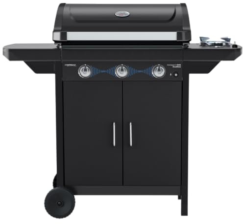 Campingaz Gasgrill Compact 3 EXS Dualgas mit Seitenbrenner | 7,5 kW | Gasgrill mit 3 Brennern | Dual Power System: Erdgas und LPG | Deckel mit Thermometer