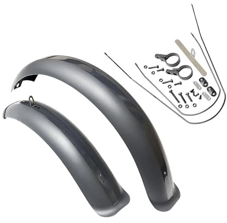 XRXEA 20 x 4,0 Fahrradschutzbleche, Fatbike-Schutzblechset for Falträder, E-Bikes, Mountainbike(20x4.0 Grey)