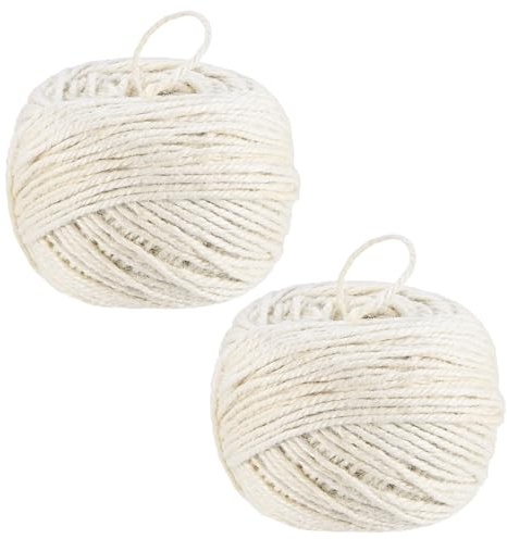 M METERXITY 2-Pack Jute Twine String 3mm x 328ft/100m, White | Garden Twine Balls for Crafts, Gift Wrapping, Gardening Plants, Durable Plant Ties Thick Rope