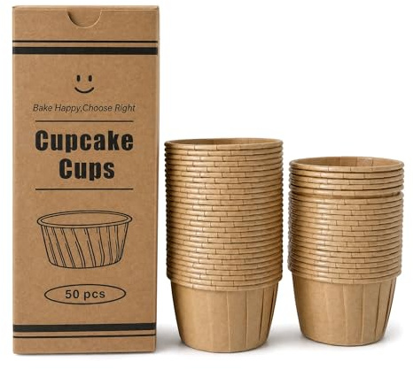 50 Stück Cupcake Förmchen,5cm Robuste Muffinförmchen Papier für Dessert &Hochzeit &Halloween &Geburtstag &Party,Standardgröße