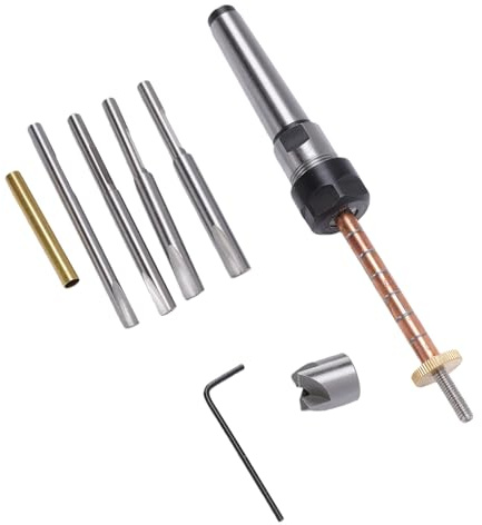 Riuulity Kit Tagliamatite Set di Strumenti Professionali Durevoli per la Lavorazione del Legno Fai-da-te Mandrino da Tornio in Acciaio Inossidabile da 8,0 Pollici e Alberi di Taglio Pilota