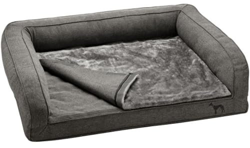 HUNTER Orthopädisches Hundesofa LIVINGSTON, für Hunde mit Gelenk- und Rückenproblemen, druckentlastender Memoryschaum, rutschhemmend, weich, Bezug waschbar, Farbe: anthrazit, Größe: L