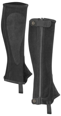 Shires Moretta Suede Half Chaps - Adult (Black, X-Large)
