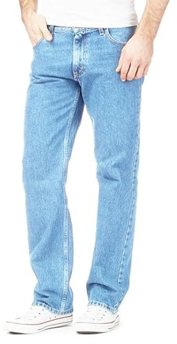 Mens Denim Basic Jeans Cotton Original Plain Straight Leg Heavy Duty Denim Basic Washed Jean Classic Designer Fit Casual Work Wear Zip Fly Belt Loop Pants Pocket Trousers Bottoms