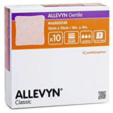 Allevyn Gentle Polyurethan-Verband, 10 x 10 cm, 10 Stück