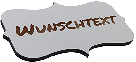 Wunschtext Schild Hinweisschild Shabby Chic Personalisiert Deko Weiß ca 15 x 9 cm Türschild Wanddeko Wandbild mit Klebepunkten…